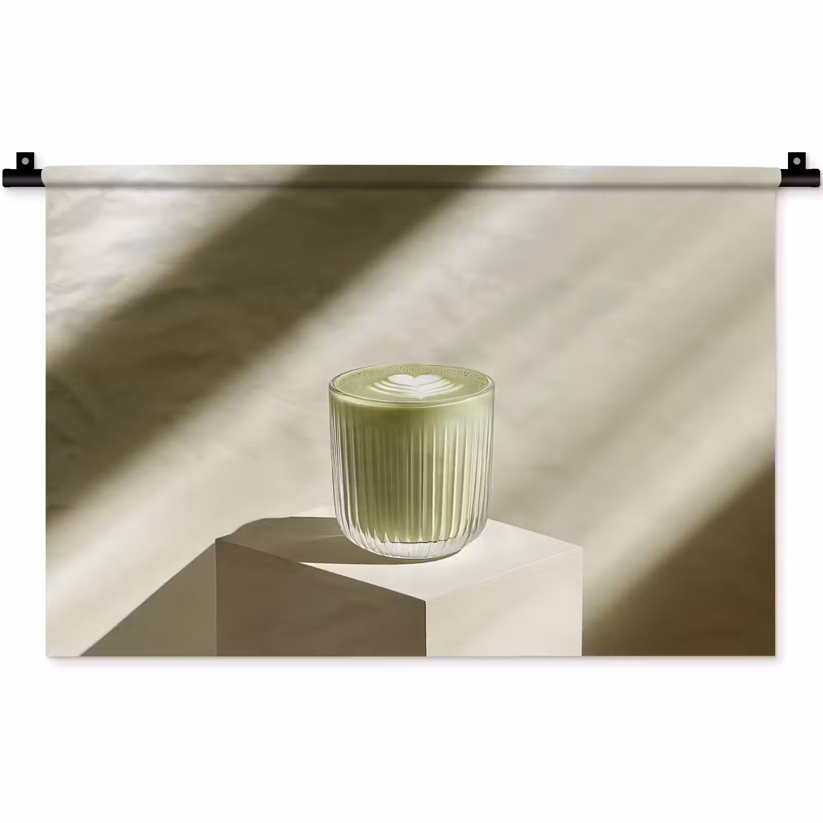 Wandkleed - Matcha - Glas - Groen - Minimalistisch — 1