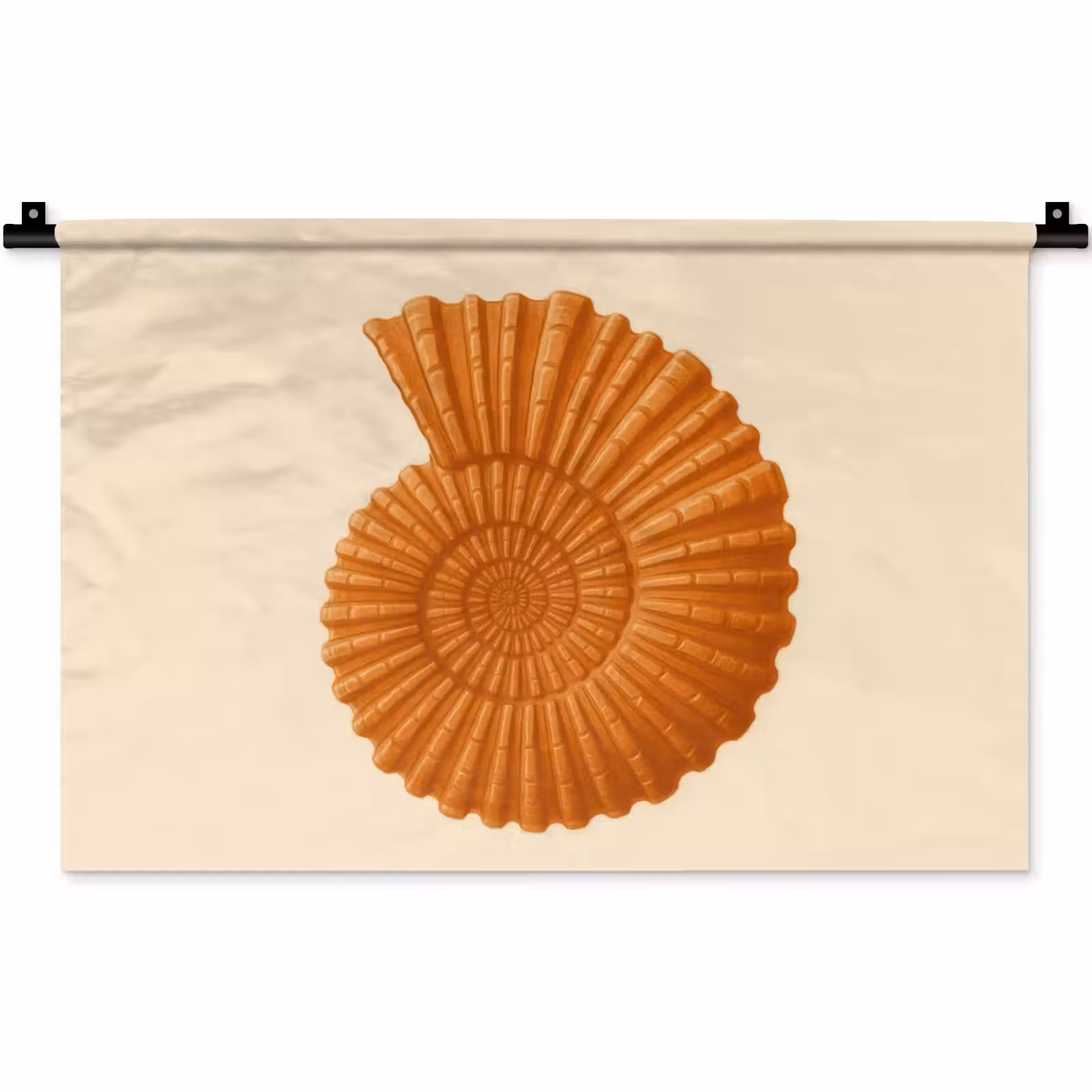 Wandkleed - Schelp - Oranje - Ribbels — 1