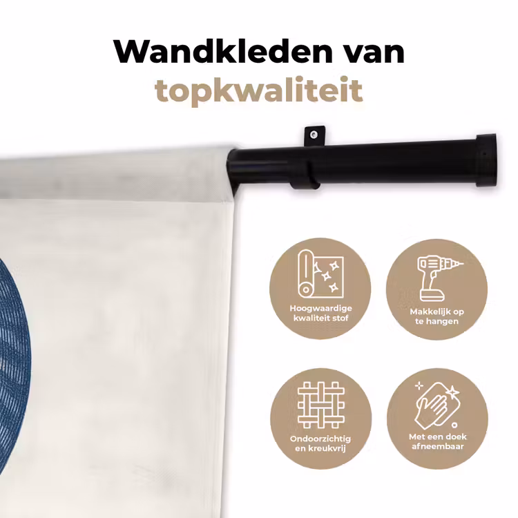 Wandkleed - Blauw - Schelp - Spiraal — 3