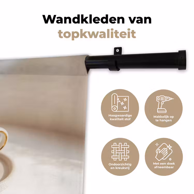 Wandkleed - Cappuccino - Schuim - Schotel - Beige — 3