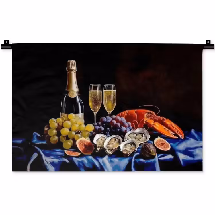 Wandkleed - Champagne - Luxe - Oesters — 1