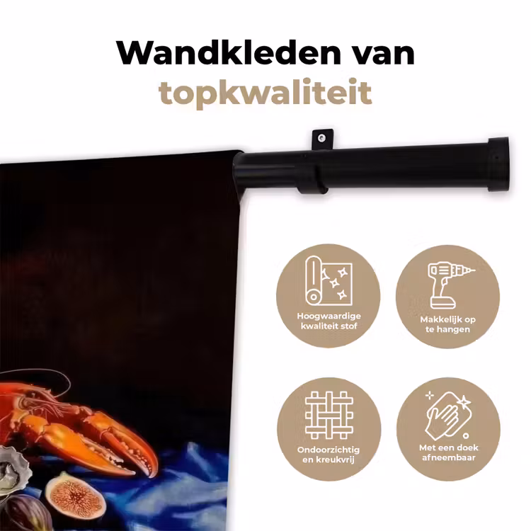 Wandkleed - Champagne - Luxe - Oesters — 3