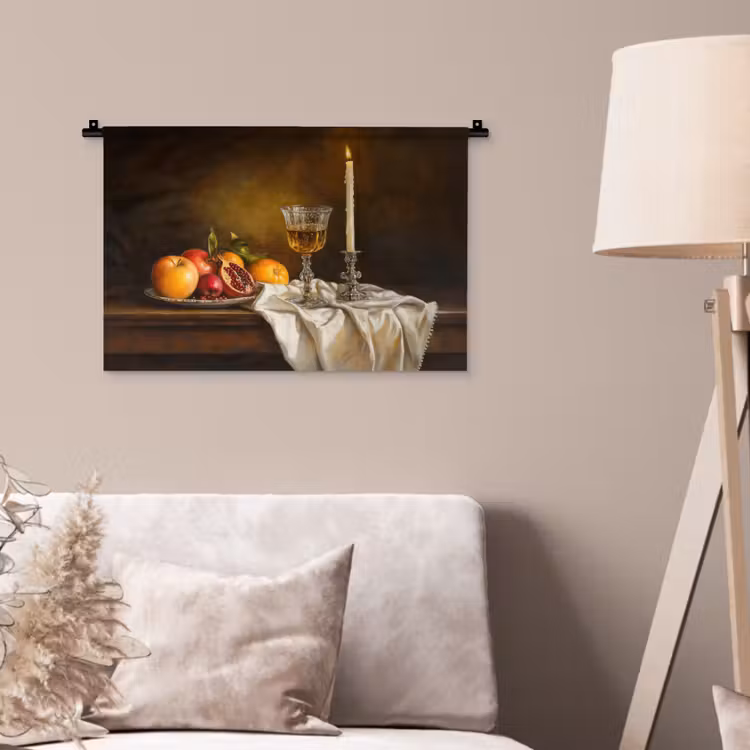 Wandkleed - Fruit -  Stilleven - Wijn - Kaars — 2