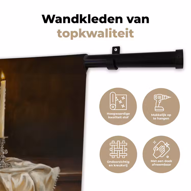 Wandkleed - Fruit -  Stilleven - Wijn - Kaars — 3
