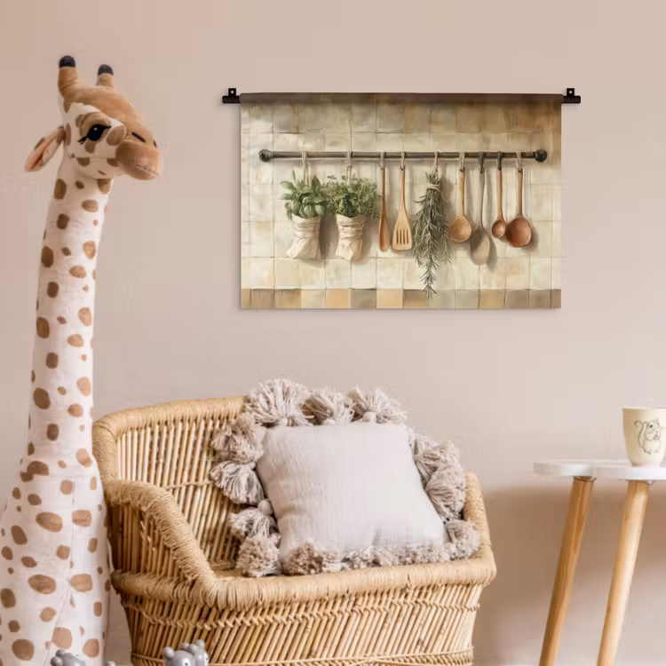 Wandkleed - Hout - Keukengerei - Stilleven - Tegels — 5