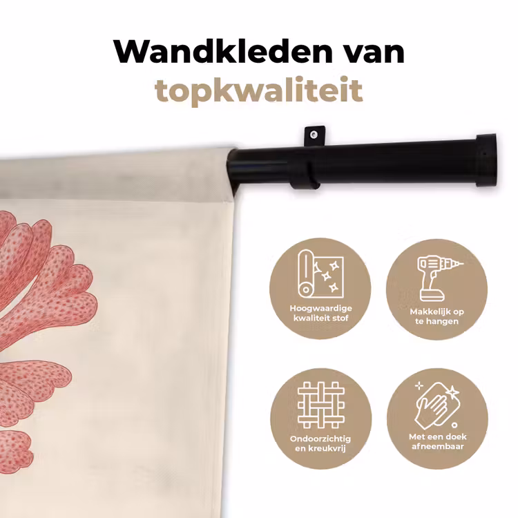 Wandkleed - Koraal - Stipjes - Roze — 3