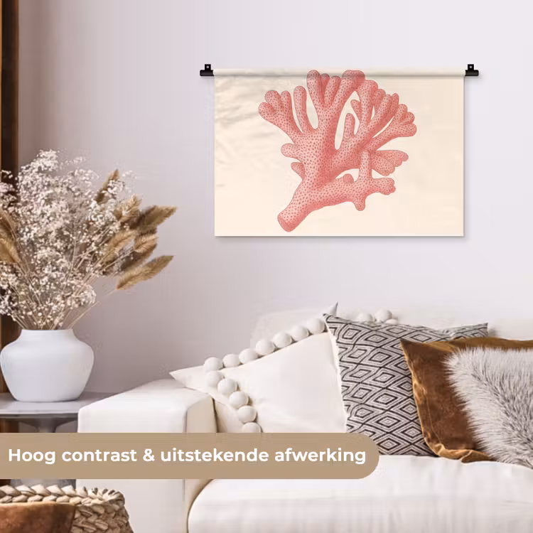Wandkleed - Koraal - Stipjes - Roze — 4