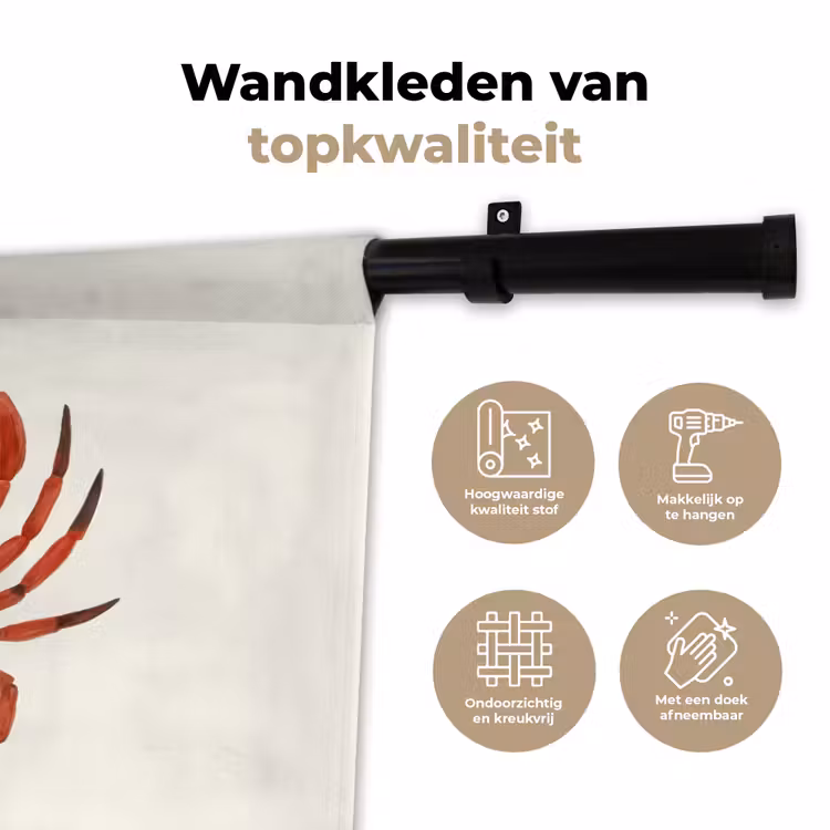 Wandkleed - Krab - Felrood - Poten — 3