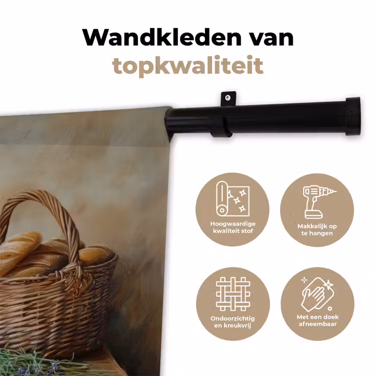 Wandkleed - Lavendel - Brood - Stilleven — 3