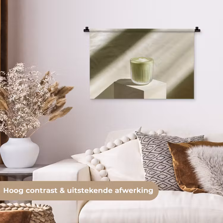Wandkleed - Matcha - Glas - Groen - Minimalistisch — 4