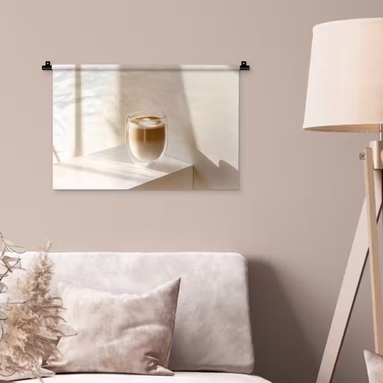 Wandkleed - Mok - Latte - Minimalistisch - Schaduw — 2