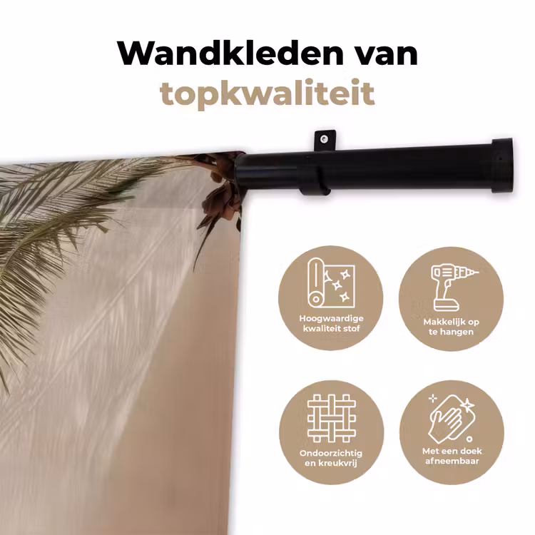 Wandkleed - Palmboom - Schaduw - Trap - Beige — 3