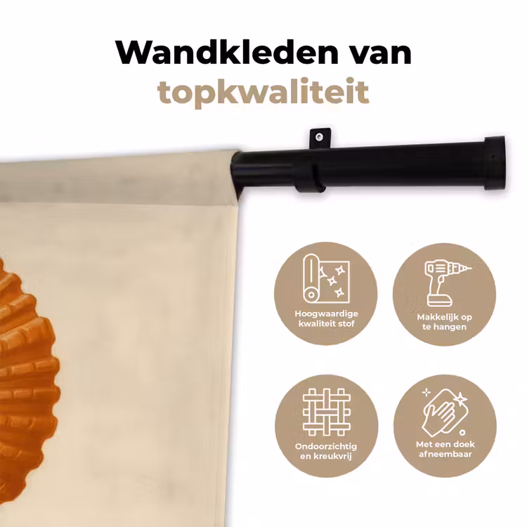 Wandkleed - Schelp - Oranje - Ribbels — 3