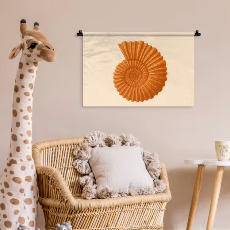 Wandkleed - Schelp - Oranje - Ribbels — 5