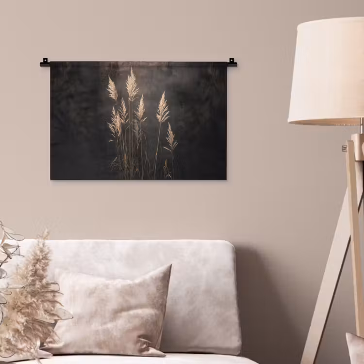 Wandkleed - Siergras - Pluimen - Verlichting - Zwart — 2