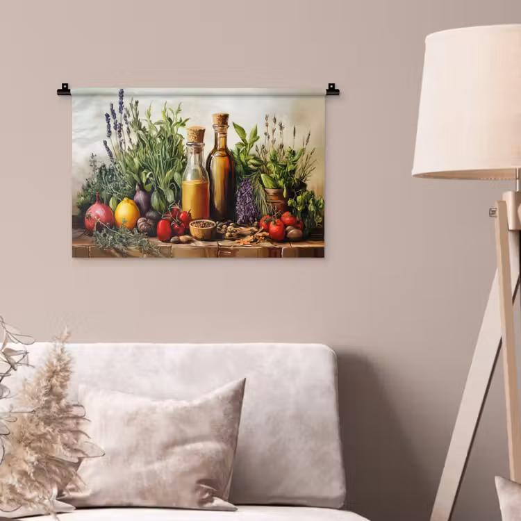Wandkleed - Stilleven - Kruiden - Specerijen - Fruit - Kleurrijk — 2