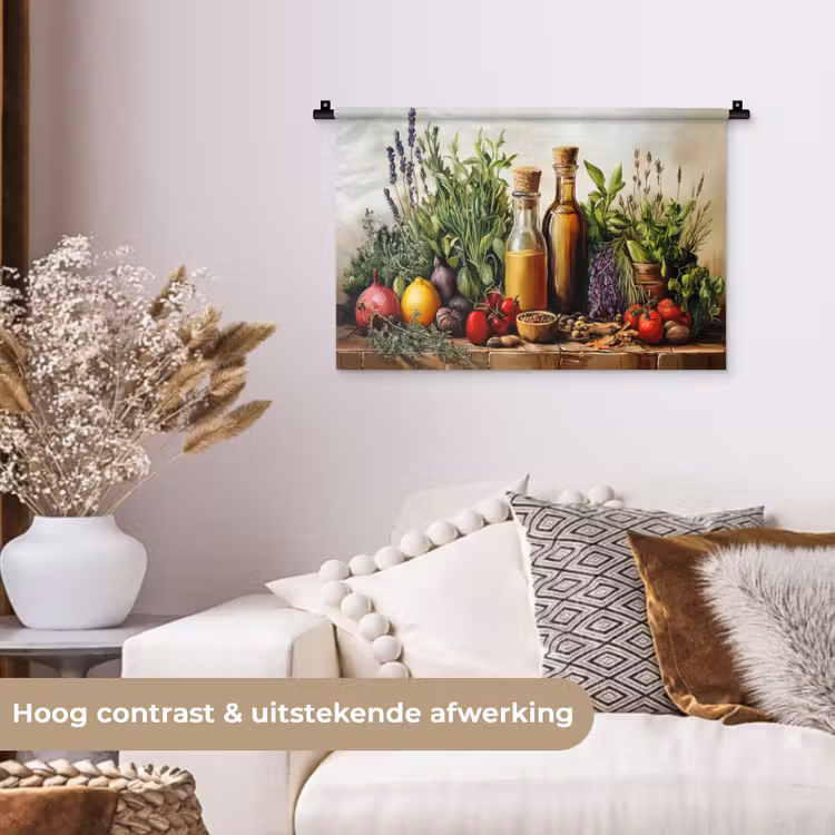 Wandkleed - Stilleven - Kruiden - Specerijen - Fruit - Kleurrijk — 4