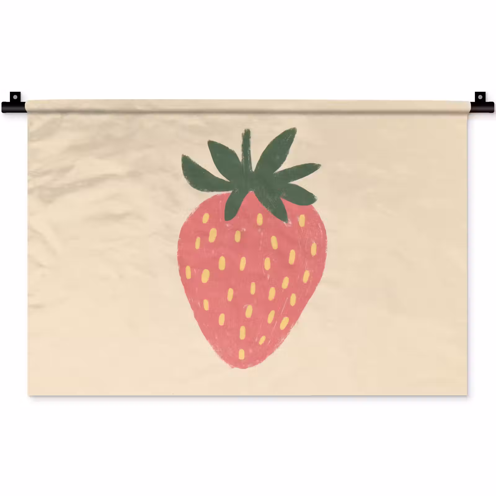 Wandkleed - Aardbei - Minimalistisch - Rood - Fruit — 1
