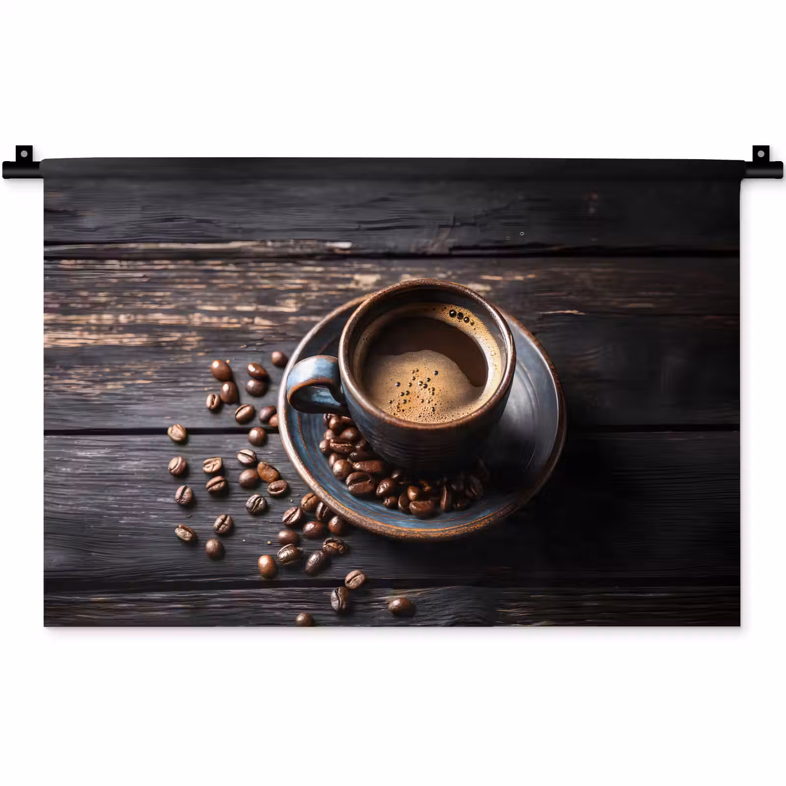 Wandkleed - Kop - Koffie - Hout - Bonen — 1