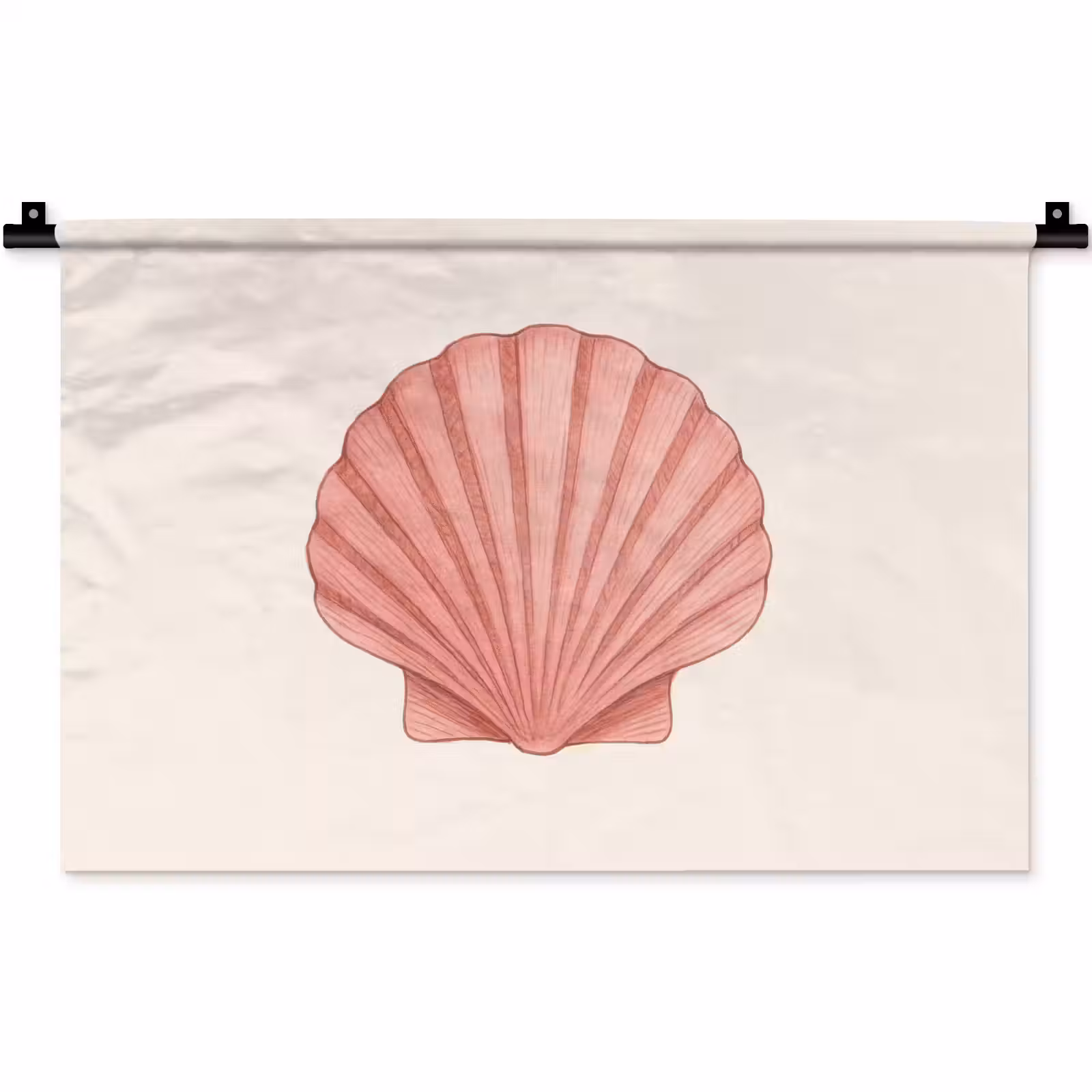 Wandkleed - Schelp - Roze - Ribbels — 1