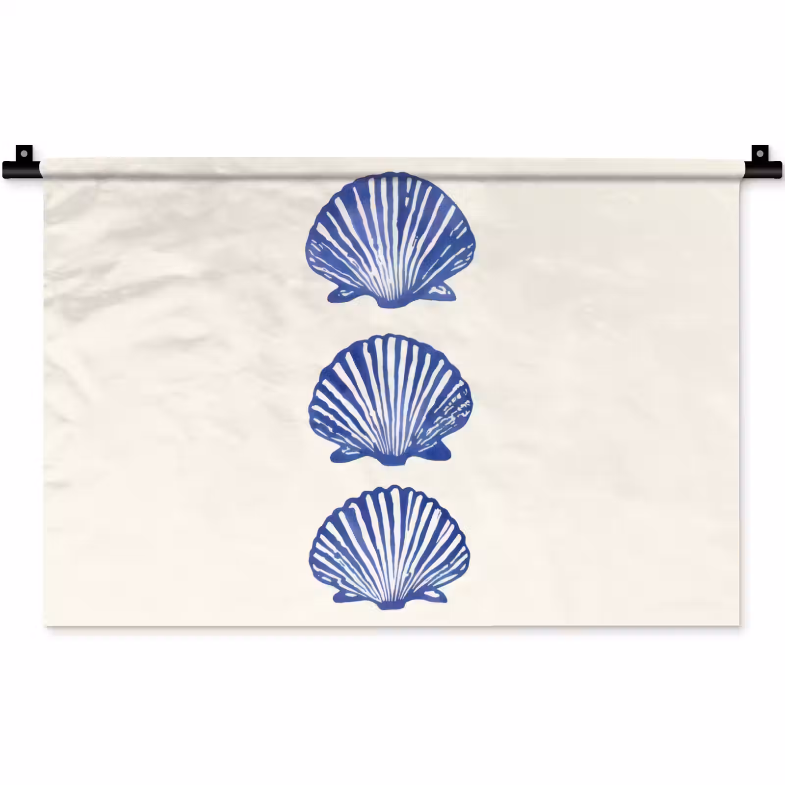 Wandkleed - Schelpen - Blauw - Patroon — 1