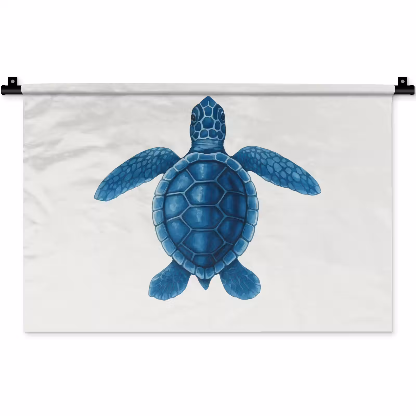 Wandkleed - Schildpad - Blauw - Schild — 1