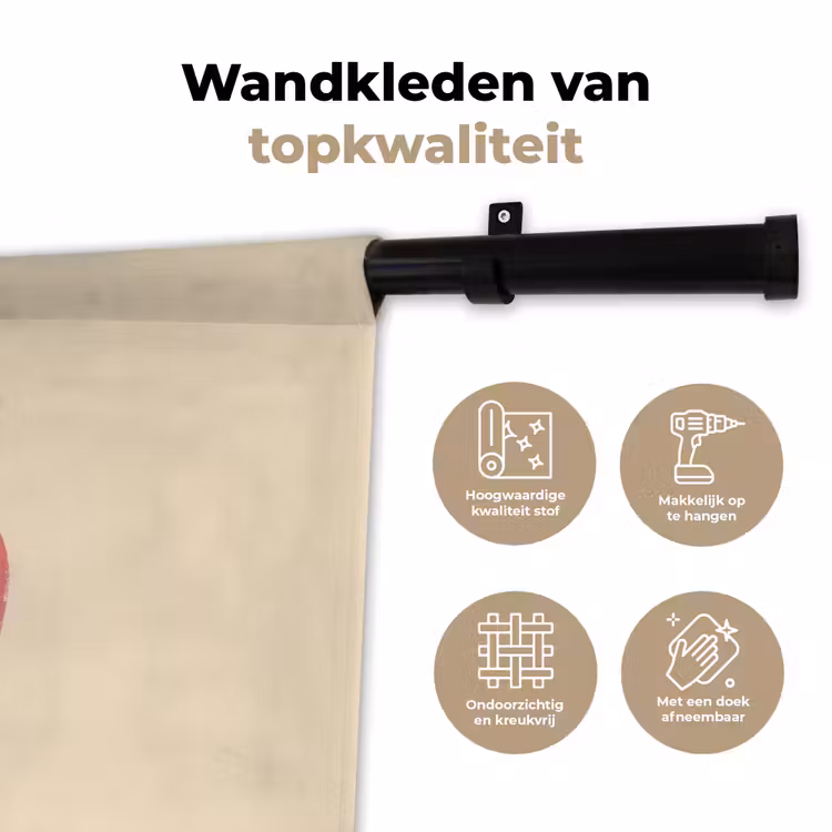 Wandkleed - Aardbei - Minimalistisch - Rood - Fruit — 3