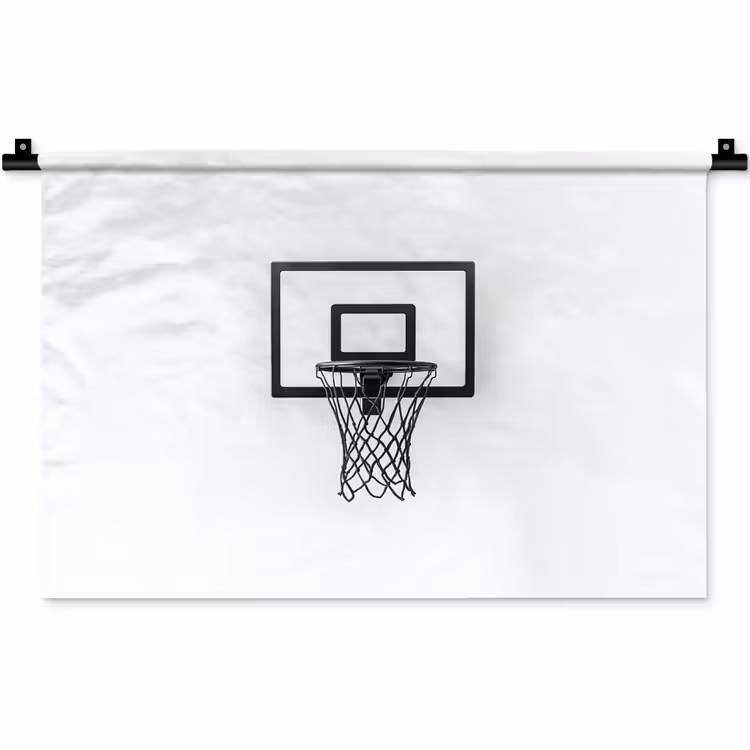 Wandkleed - Basketbalbord - Minimalistisch - Zwart — 1