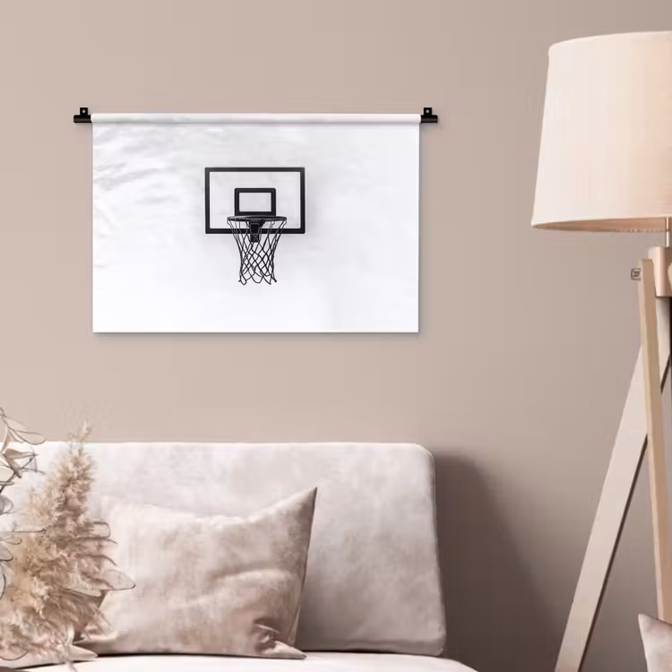 Wandkleed - Basketbalbord - Minimalistisch - Zwart — 2