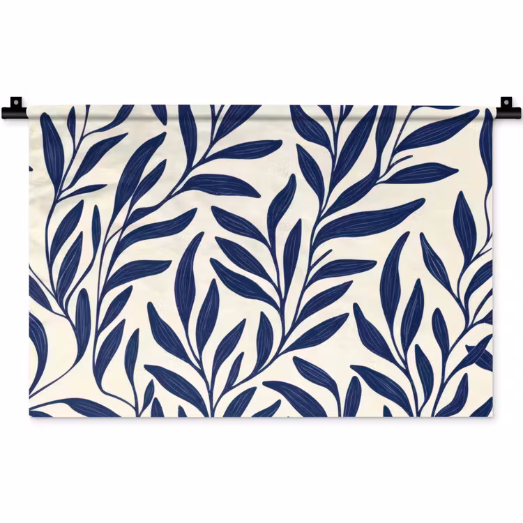 Wandkleed - Bladeren - Klimop - Donkerblauw — 1