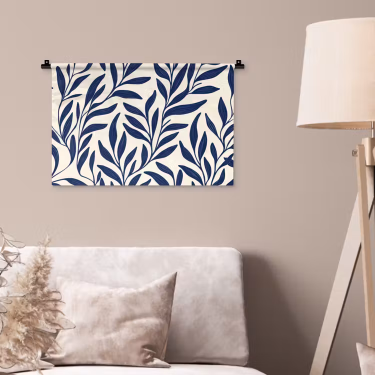 Wandkleed - Bladeren - Klimop - Donkerblauw — 2