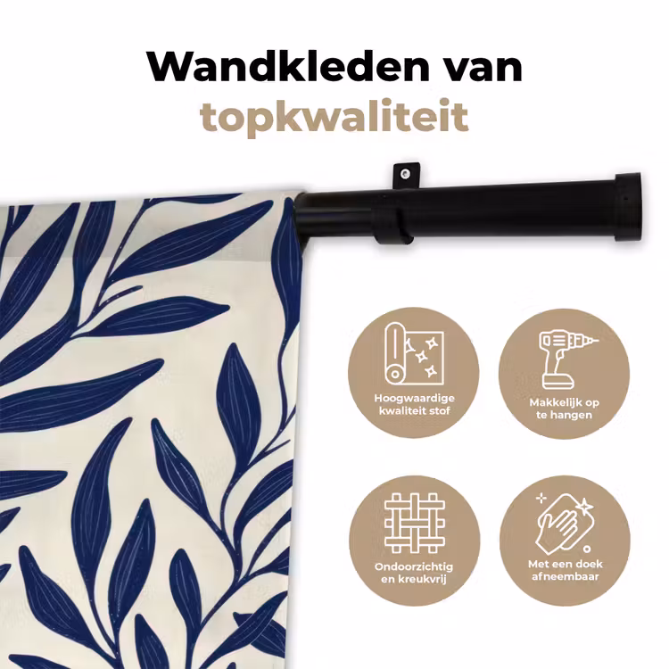 Wandkleed - Bladeren - Klimop - Donkerblauw — 3