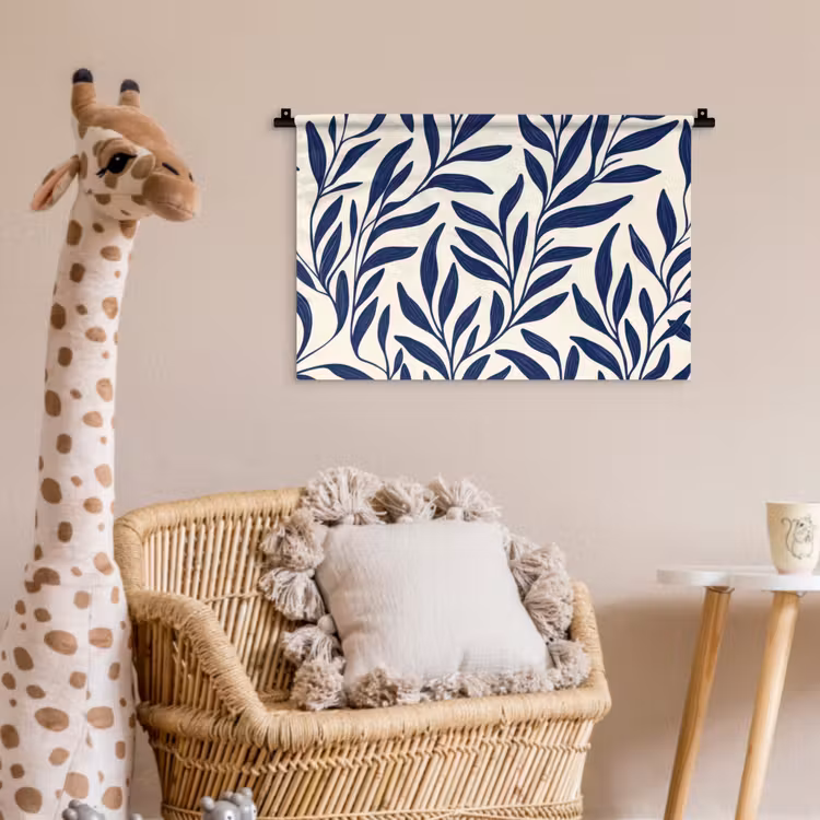 Wandkleed - Bladeren - Klimop - Donkerblauw — 5
