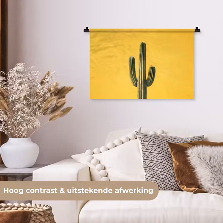 Wandkleed - Cactus - Groen - Minimalistisch — 4