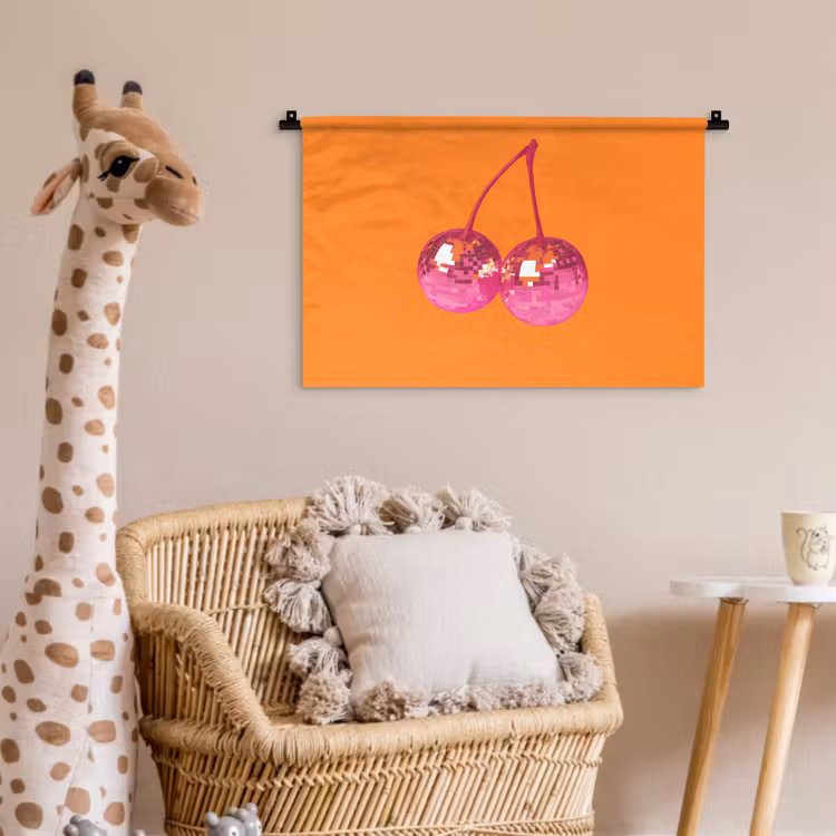 Wandkleed - Discoballen - Kers - Spiegels - Roze — 5