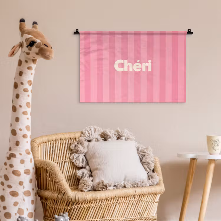 Wandkleed - Gestreept - Roze - Chéri — 5
