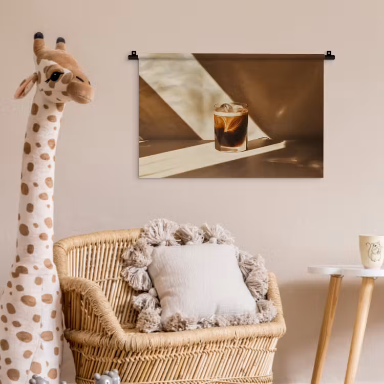 Wandkleed - Glas - Ijskoffie - Schaduw - Bruin — 5