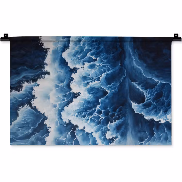 Wandkleed - Golven - Blauw - Schuim — 1