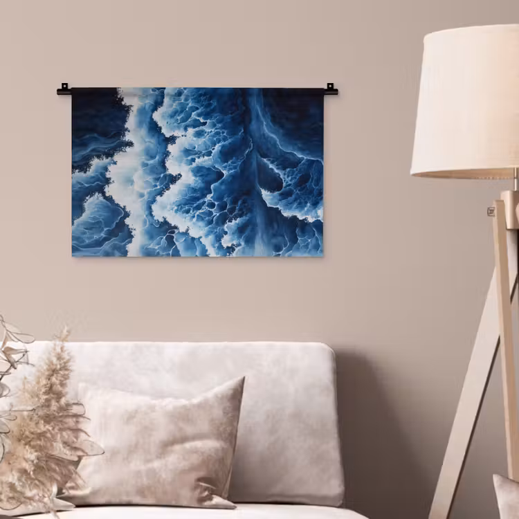 Wandkleed - Golven - Blauw - Schuim — 2