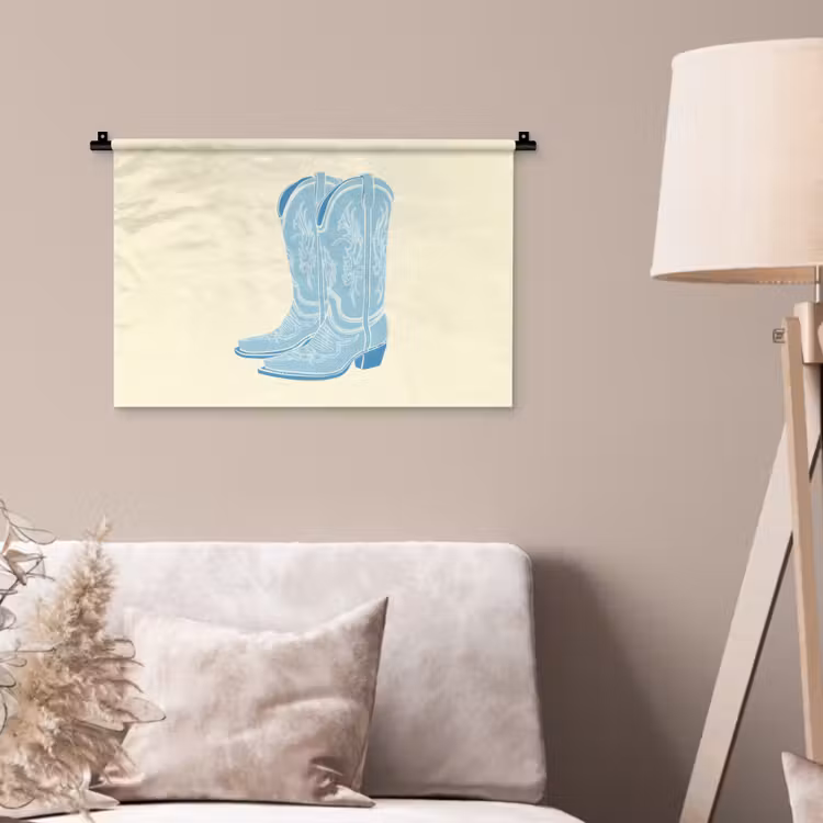 Wandkleed - Illustratie - Cowboylaarzen - Patroon — 2
