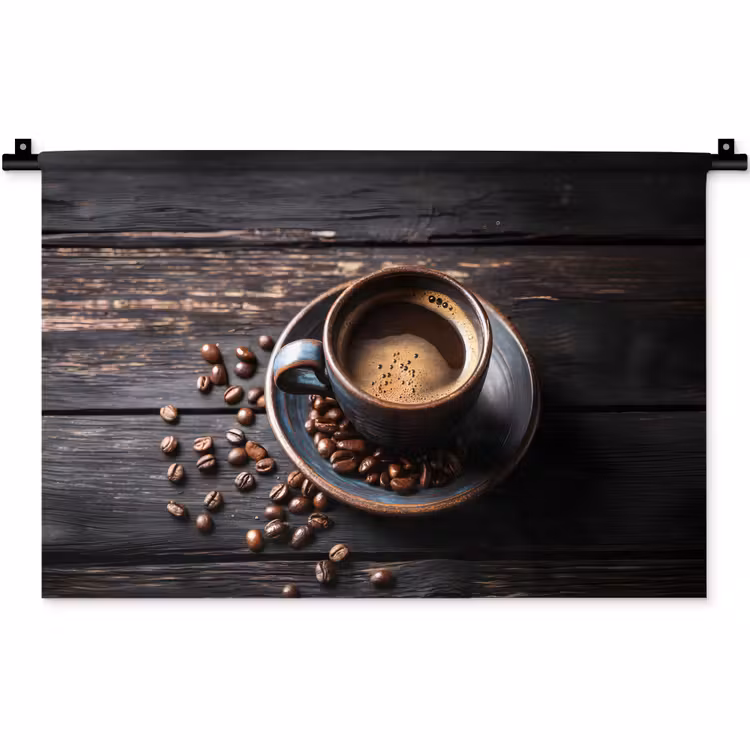 Wandkleed - Kop - Koffie - Hout - Bonen — 1