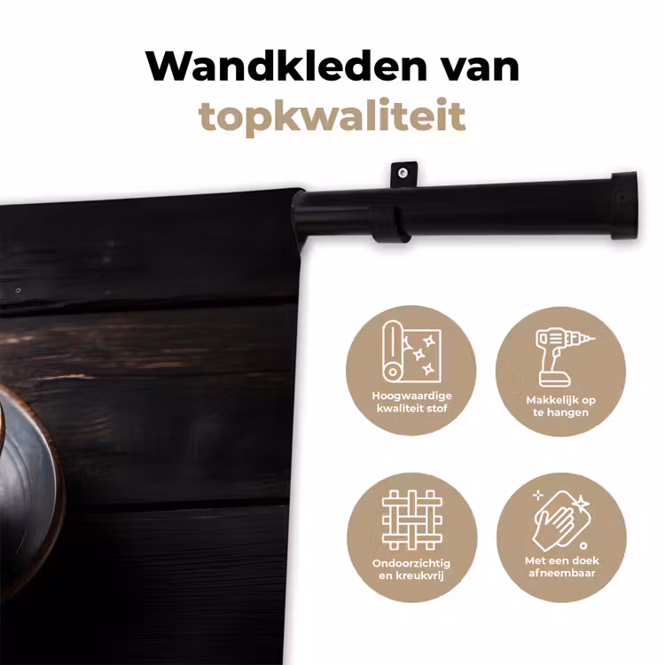 Wandkleed - Kop - Koffie - Hout - Bonen — 3