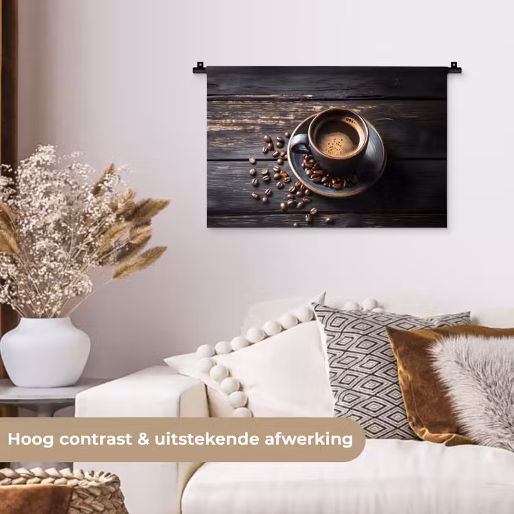 Wandkleed - Kop - Koffie - Hout - Bonen — 4