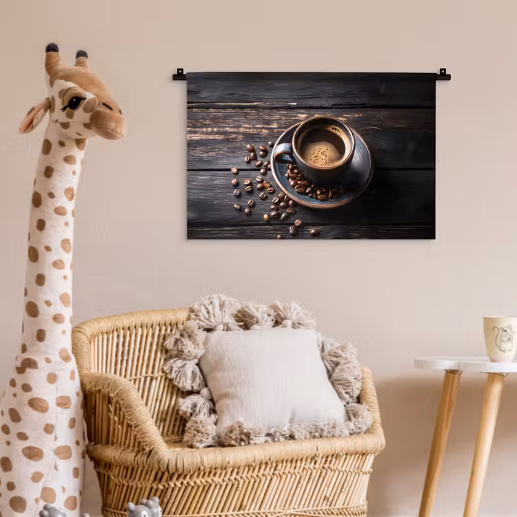Wandkleed - Kop - Koffie - Hout - Bonen — 5