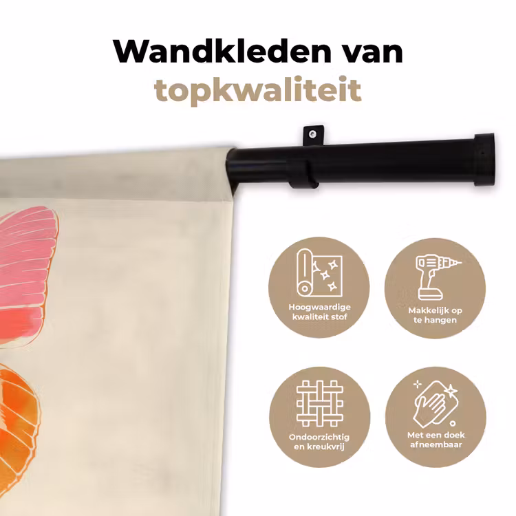 Wandkleed - Oranje - Vlinder - Minimalistisch — 3