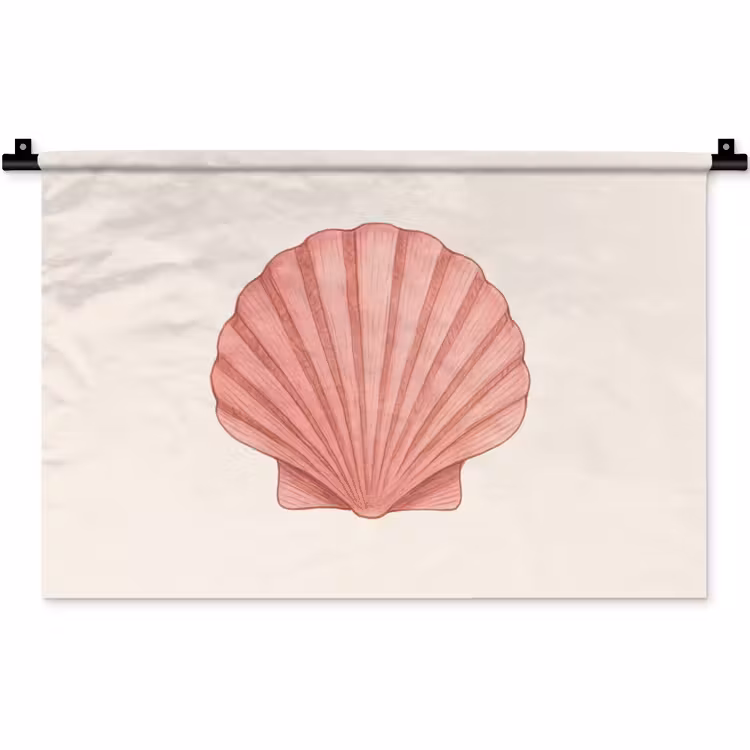 Wandkleed - Schelp - Roze - Ribbels — 1