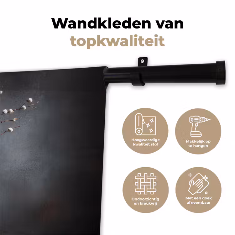 Wandkleed - Takken - Vaas - Bolletjes - Wit — 3