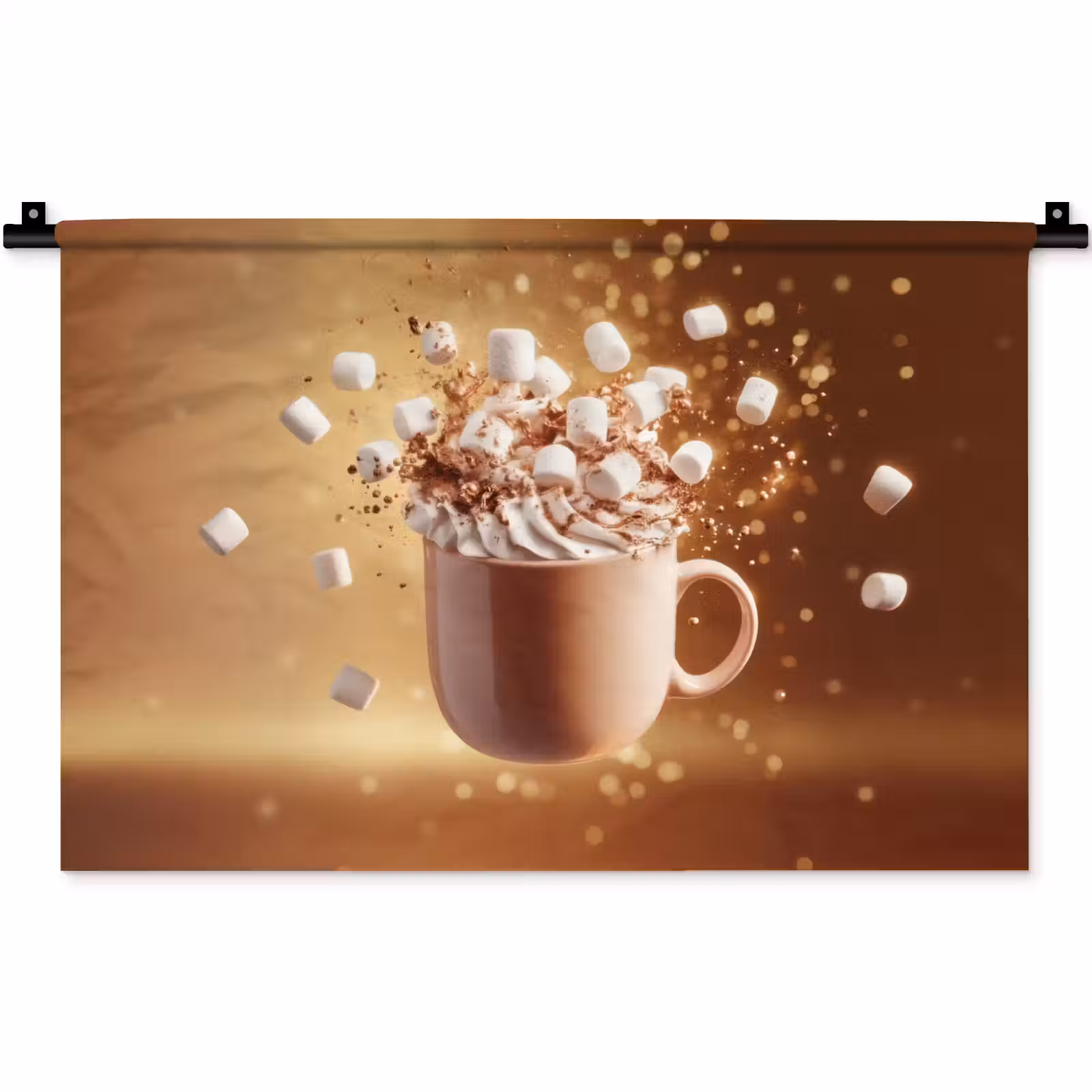 Wandkleed - Chocomelk - Drinken - Warm - Bruin — 1