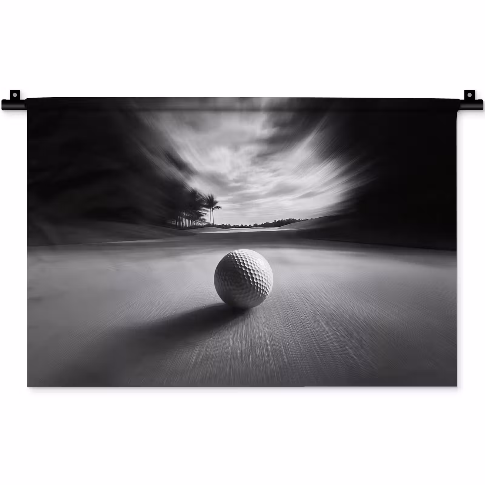Wandkleed - Golfbal - Wazig - Zwart — 1