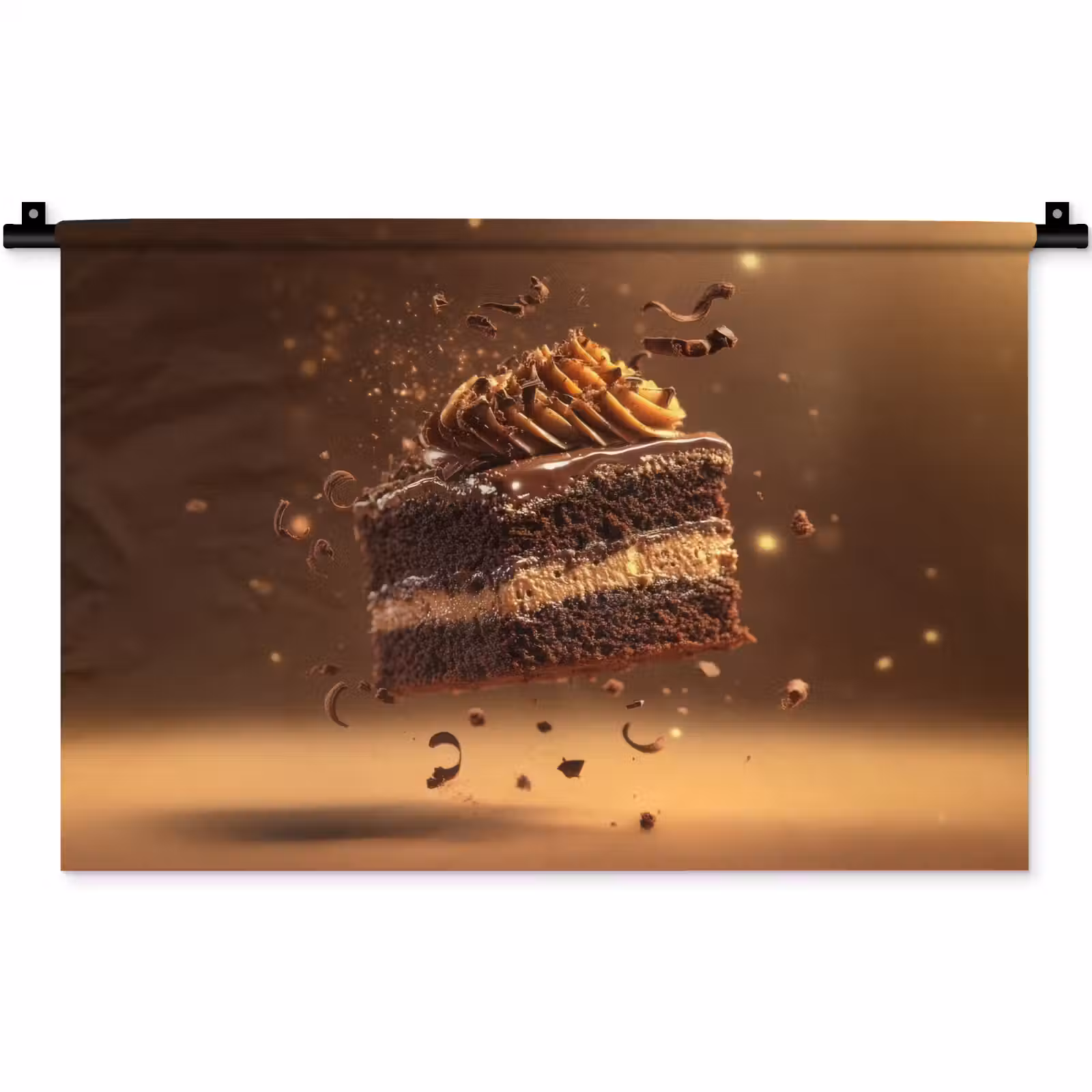 Wandkleed - Taart - Chocolade - Eten - Brownie — 1